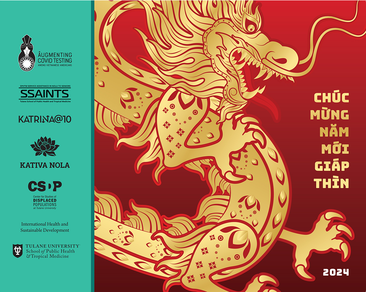 Year of the dragon postcard with beautiful gold dragon on a red background