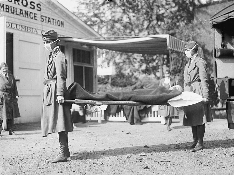 1918 Influenza Outbreak, Red Cross Letter Carriers (Photo: Library of Congress)