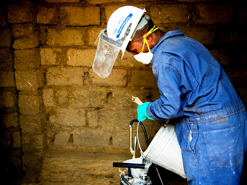 With funding from the President's Malaria Initiative, USAID supports internal residual spraying to prevent malaria in the high risk region of Oromia