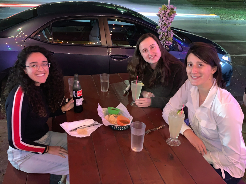 Photo of undergraduate students Layla Babahaji, Melanie Carbery, and Alexandra Jaouiche.