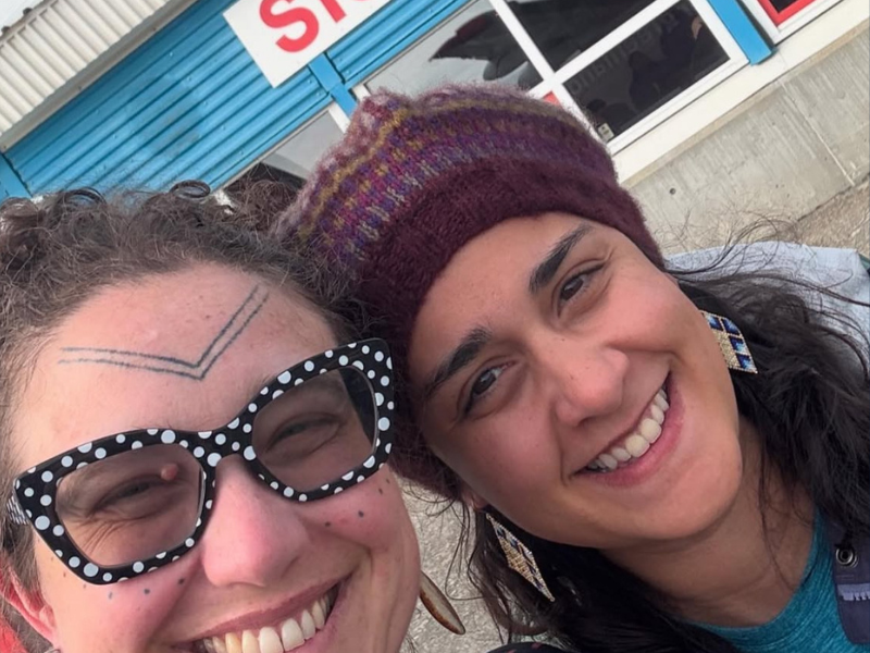Mariah Seater and Dr. Heather Gordon arriving in Sisimiut, Greenland