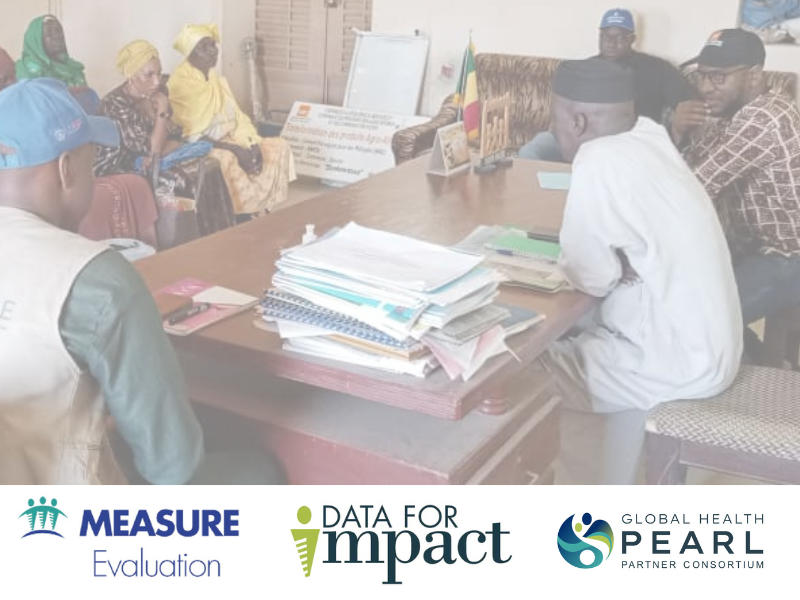 Measure program logos below faded photo of data collectors