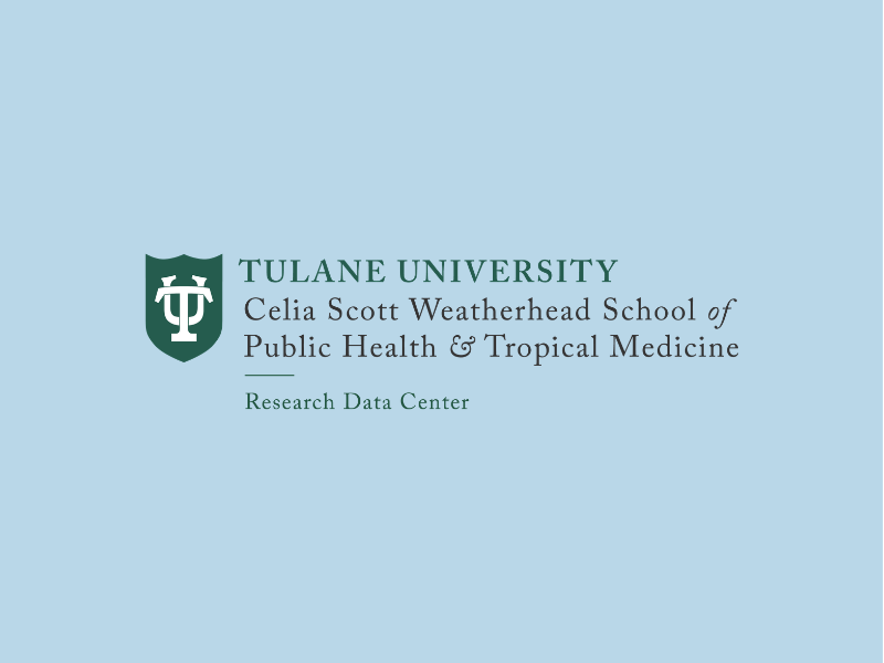 Tulane University, Celia Scott Weatherhead School of Public Health &amp; Tropical Medicine, Research Data Center logo.