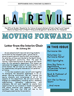 Cover image for September 2021 HPM Student Newsletter, La Revue