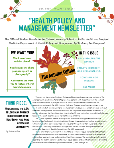 Health Policy and Management LA Revue Newsletter
