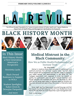La Revue February 2022 Cover Image, HPM Student Newsletter
