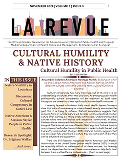 La Revue November 2021 Cover Image, HPM Student Newsletter