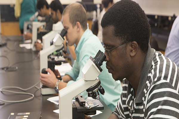 MPH in Tropical Medicine Program - students at microscopes