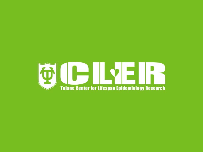 Tulane Center for Lifespan Epidemiology Research (CLER), white logo on bright green background