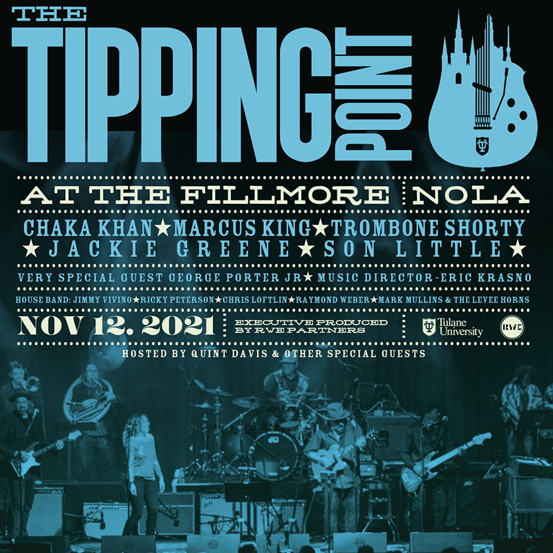 Tipping Point Event Flyer, image of band performing