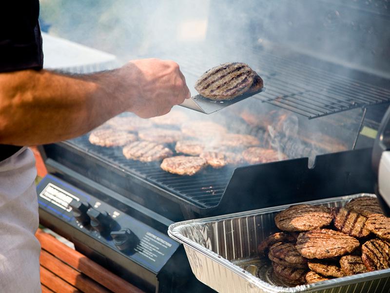 Hamburgers on the grill