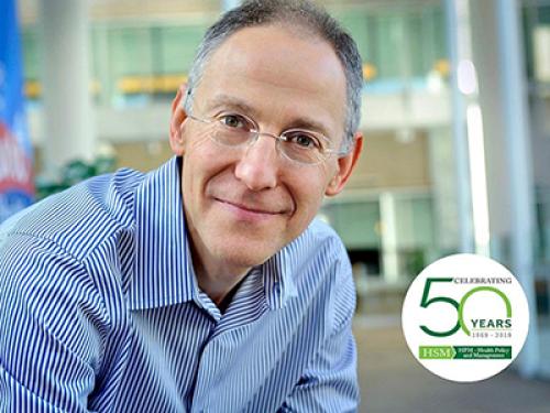 Health policy and Management 50th Anniversary, 2019-2020 headshot of Zeke Emanuel, HPM department 50th anniversary logo