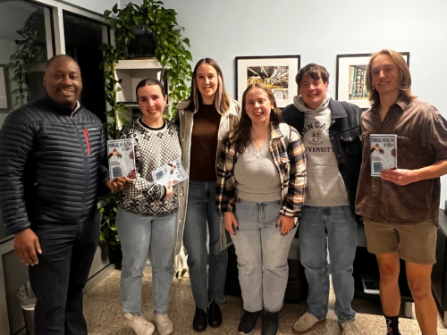 Dean Thomas LaVeist and members of the Public Health Zine staff