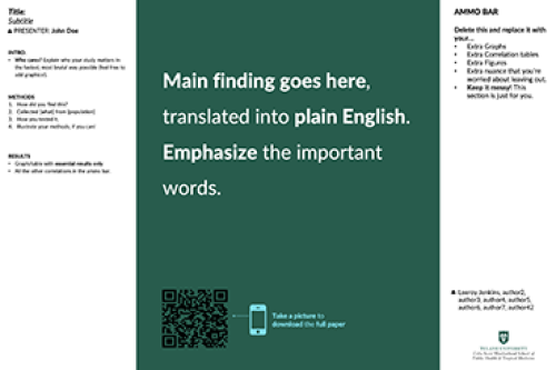 Celia Scott Weatherhead School of Public Health and Tropical Medicine Image of the scientific poster template style two
