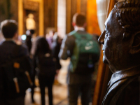 Public health students learning about advocacy on the ground.