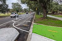 Bike lane on Marconi Drive, New Orleans, Louisiana