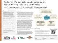 Evaluation of a support group for adolescents and youth living with HIV in South Africa LESSONS LEARNED FOR IMPROVED PROGRAMMING