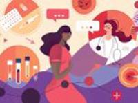 illustration with different elements of women's health