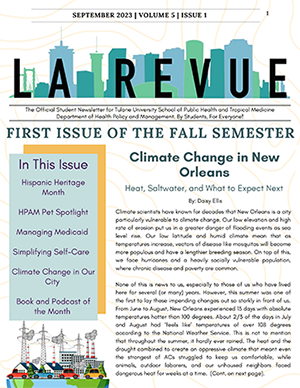 Health Policy and Management Student Newsletter, La Revue September 2023 cover image
