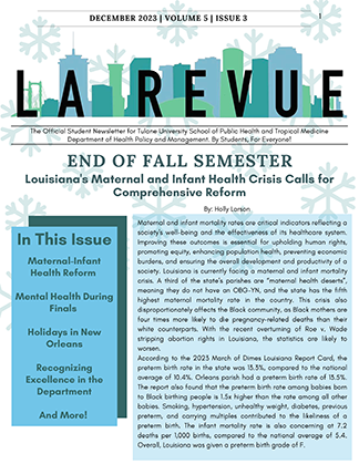 Image of December La Revue Cover newsletter