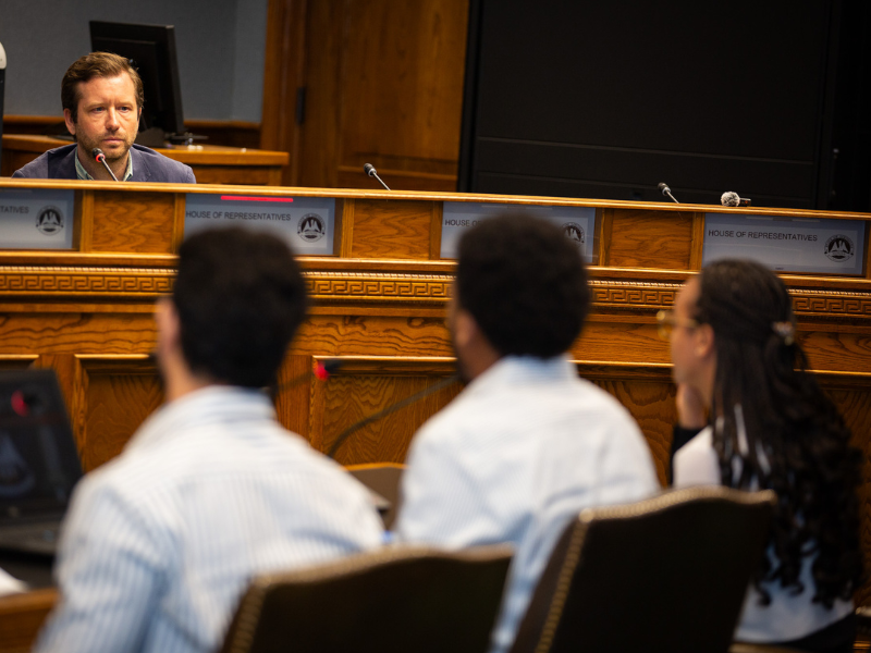 Public health students learning about advocacy on the ground.