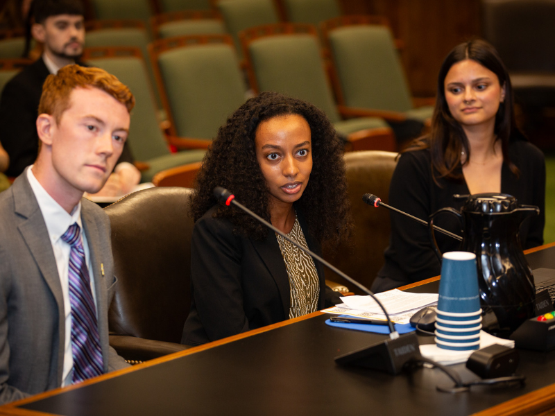 Public health students learning about advocacy on the ground.