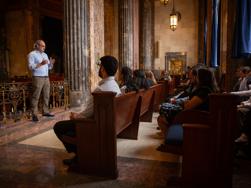 Public health students learning about advocacy on the ground.