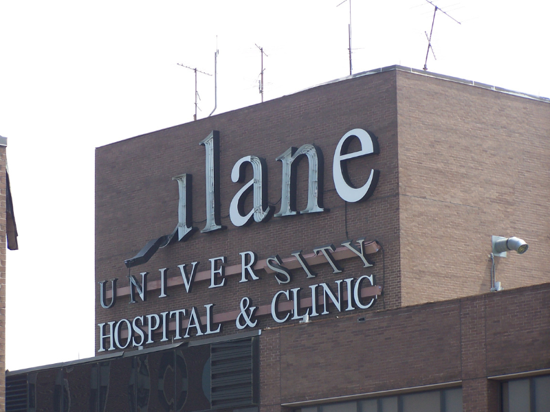University Hospital sign damage
