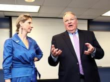 Dr. Rebekah Gee, current secretary of the Louisiana Department of Health, and Dr. William Hazel, former secretary of health and human resources for the state of Virginia