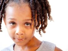 Photo of young African American girl featured in Dean Thomas LaVeist's film "The Skin You're In."