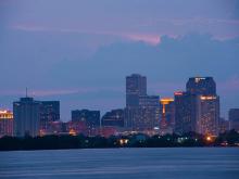 Photo of New Orleans skyline in the evening 