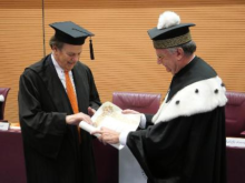 Paul K. Whelton receiving his honorary degree