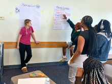 Enrichment 2 Empowerment (E2E) youth gather to discuss violence prevention