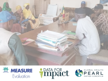 Measure program logos below faded photo of data collectors