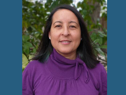 Shokufeh Ramirez, PhD, MPH | Clinical Assistant Professor, Social Behavioral, and Population Sciences Shokufeh Ramirez smiling, outdoors, wearing a purple blouse